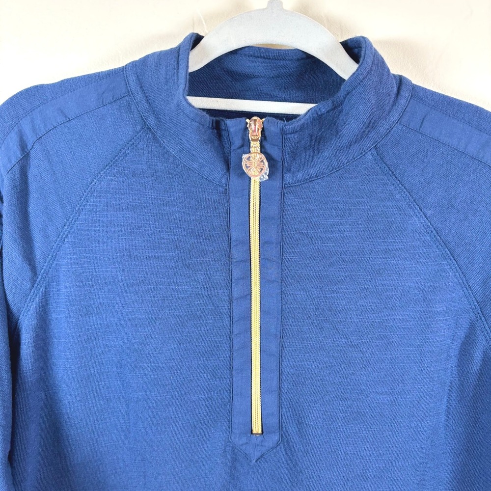 Lilly Pulitzer Luxletic Ashlee Half-Zip Pullover Low Tide Navy Women's L NWOT - Picture 6 of 11